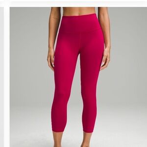 Lululemon Wunder Train HR Crop 23” Ruby Red